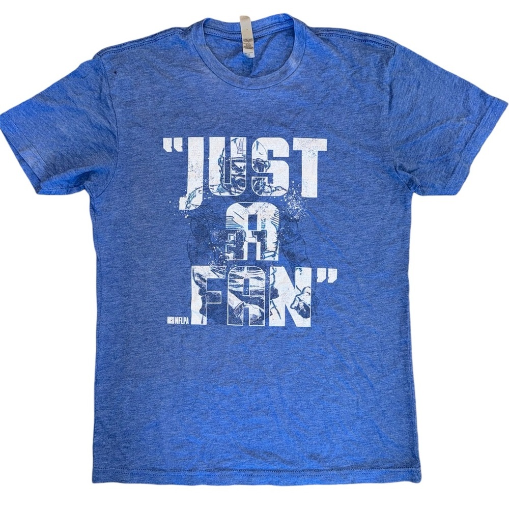 Just A Fan NFLPA Next Level Apparel Blue Crew Neck Short Sleeve T-Shirt S